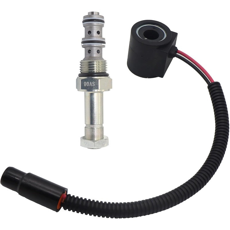 12V Solenoid Valve(Round Head) A353101 Compatible for Doosan D35S2 D35S5 D70S2 D70S5 D50SC-5 Forklift