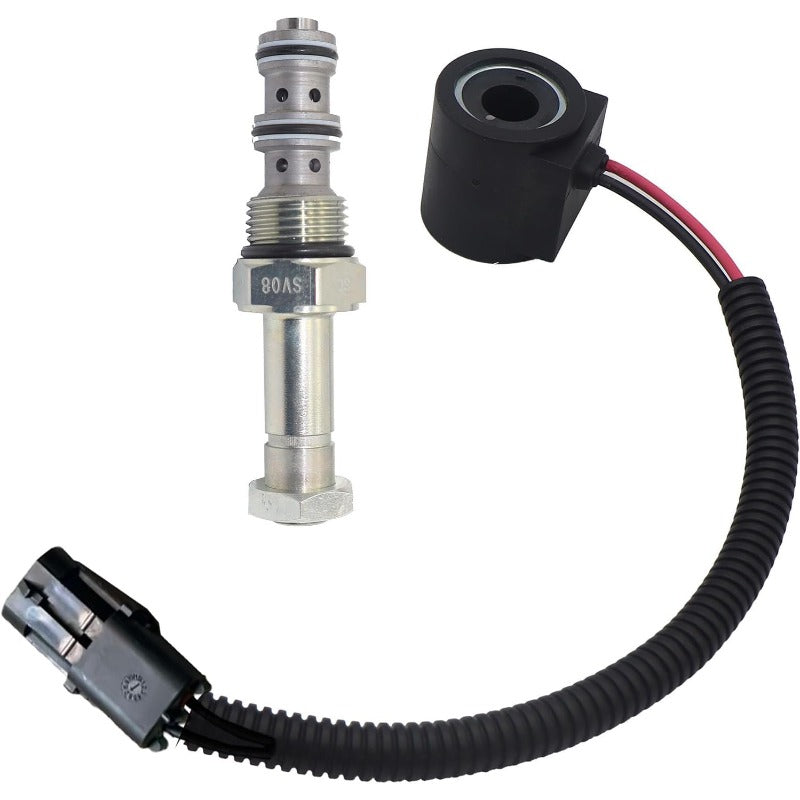 12V Solenoid Valve?Flat Head?A353101 Compatible for Doosan D35S2 D35S5 D70S2 D70S5 D50SC-5 Forklift
