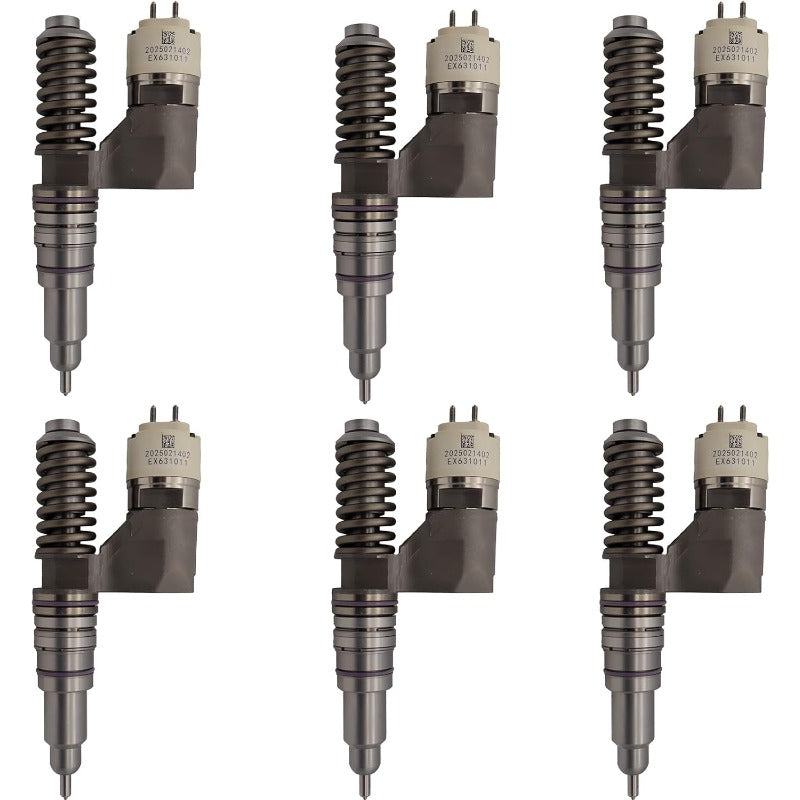 6PCS Fuel Injectors RE517660 RE517661 Compatible with JD 6125 6125H 9860 12.5L Diesel Engine