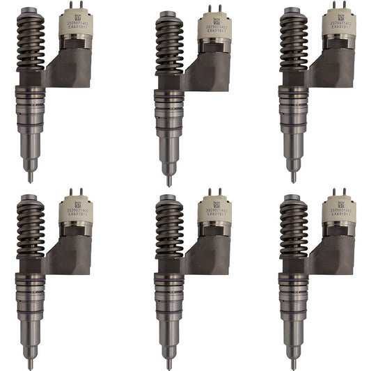 6PCS Fuel Injectors RE517660 RE517661 Compatible with JD 6125 6125H 9860 12.5L Diesel Engine