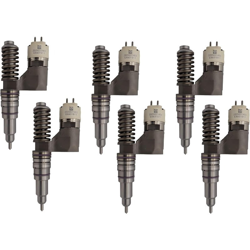 6PCS Fuel Injectors RE517660 RE517661 Compatible with JD 6125 6125H 9860 12.5L Diesel Engine