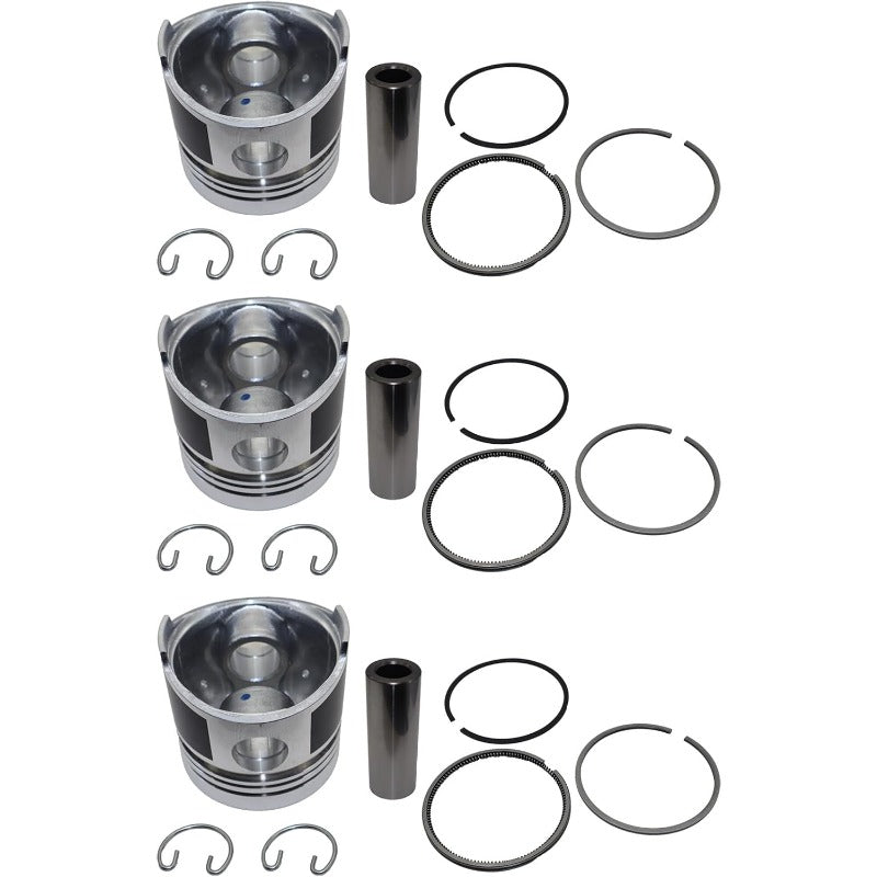 3 SET Piston Kit Piston + Piston Rings Set STD (68MM)15271-21050 Fits for Kubota D750 Engine Fits for Bobcat 453C 443 Loader B5200D B7100HST-DT Tractor 220 320 Excavator