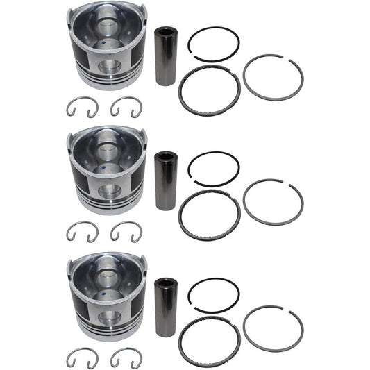 3 SET Piston Kit Piston + Piston Rings Set STD (68MM)15271-21050 Fits for Kubota D750 Engine Fits for Bobcat 453C 443 Loader B5200D B7100HST-DT Tractor 220 320 Excavator