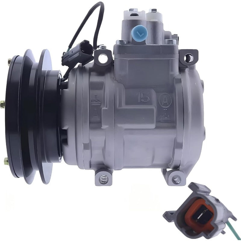 24V AC Compressor 10PA15C For Komatsu PC160 PC180 PC200 PC220 PC290 PC340 PC380 PC450 PC600 PC750 PW130 PW150 Excavator D65EX D85EX D85PX D155AX-5 D275AX-5E0 Bulldozer OE:20Y-979-3111 421-07-31221