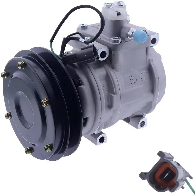 24V AC Compressor 10PA15C For Komatsu PC160 PC180 PC200 PC220 PC290 PC340 PC380 PC450 PC600 PC750 PW130 PW150 Excavator D65EX D85EX D85PX D155AX-5 D275AX-5E0 Bulldozer OE:20Y-979-3111 421-07-31221