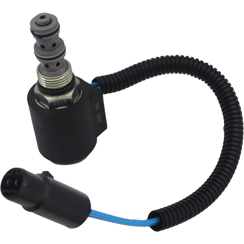 24V Solenoid Valve(Round Head) A353101 Compatible for Doosan D35S2 D35S5 D70S2 D70S5 D50SC-5 Forklift
